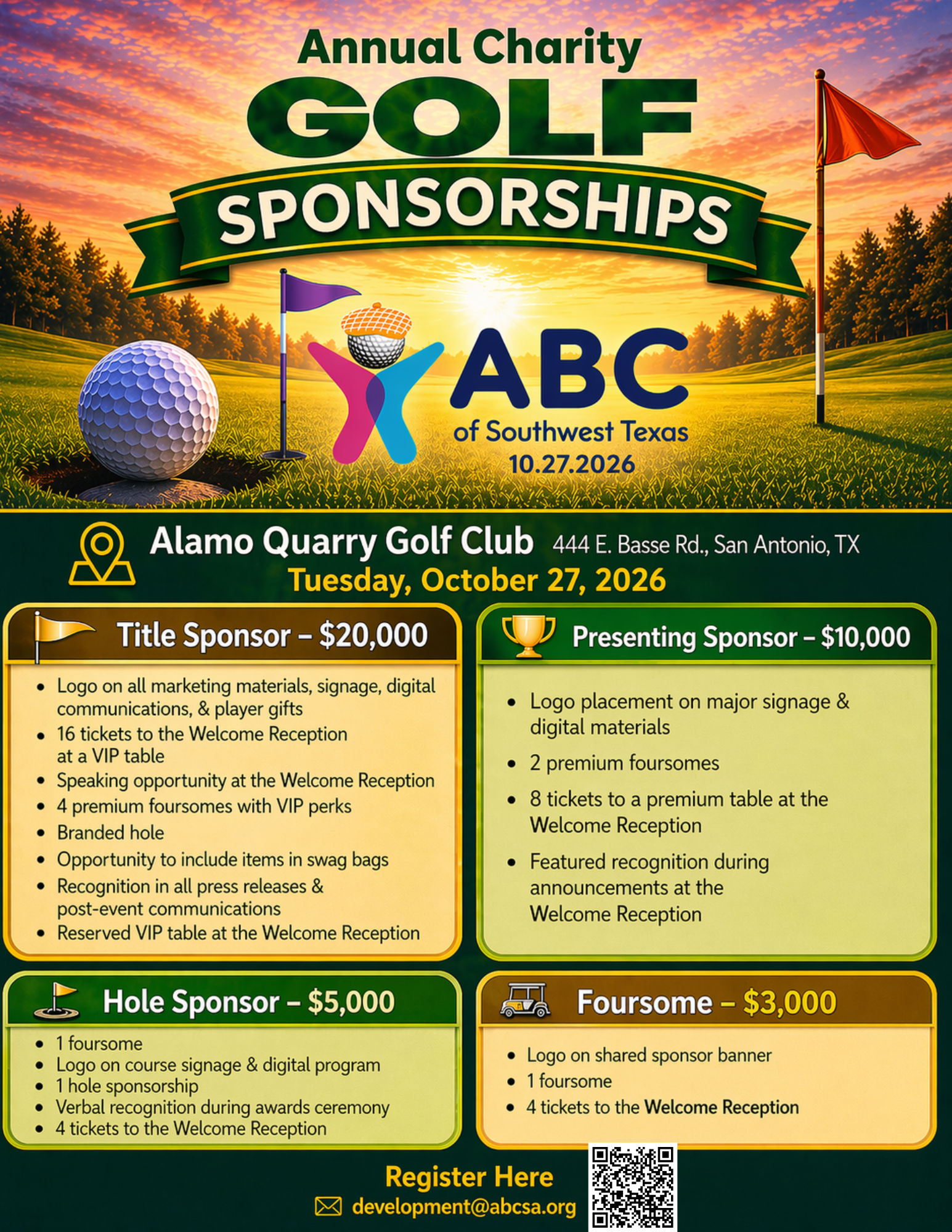 ABC 2026 Golf Sponsorship Flyer