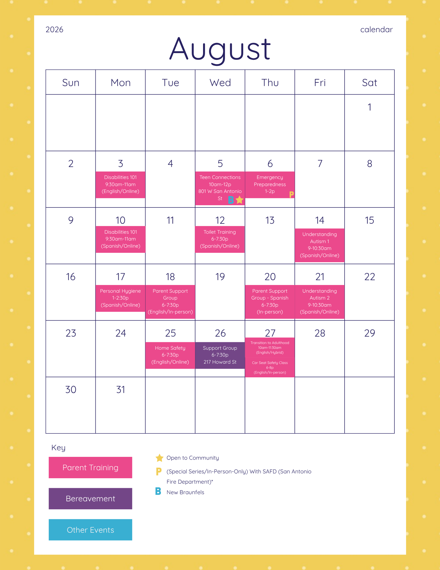 August 2026 Calendar